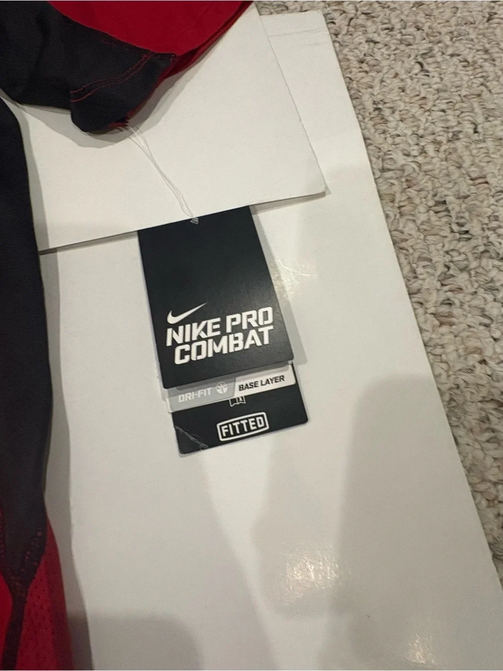 Brand New Boys Nike Pro Combatn Dri-Fit Red Shirt XL